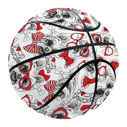 Lovely Yorkshire Terrier Pattern Print Basketball