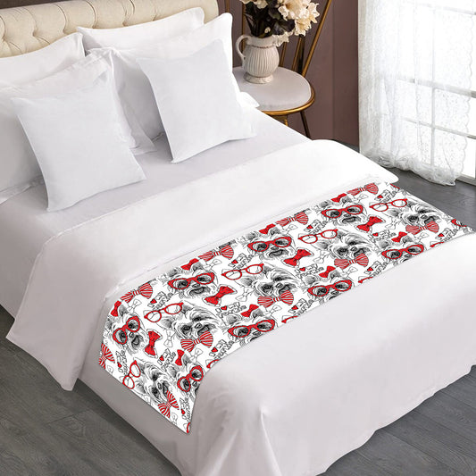 Lovely Yorkshire Terrier Pattern Print Bed Runner