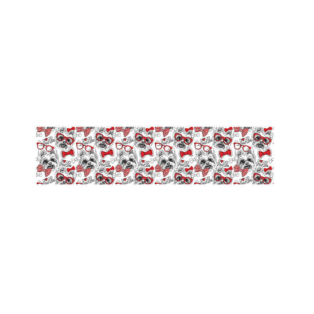 Lovely Yorkshire Terrier Pattern Print Bed Runner