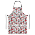 Lovely Yorkshire Terrier Pattern Print Bib Apron With Pocket