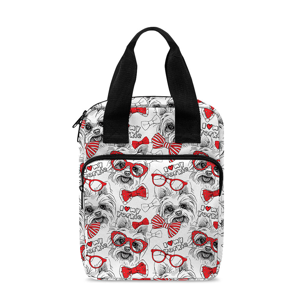 Lovely Yorkshire Terrier Pattern Print Bible Tote Bag
