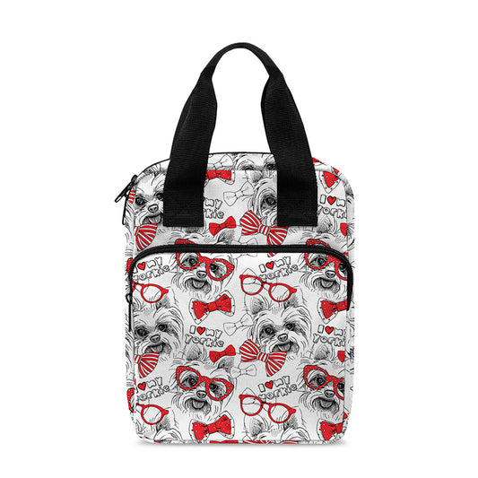 Lovely Yorkshire Terrier Pattern Print Bible Tote Bag