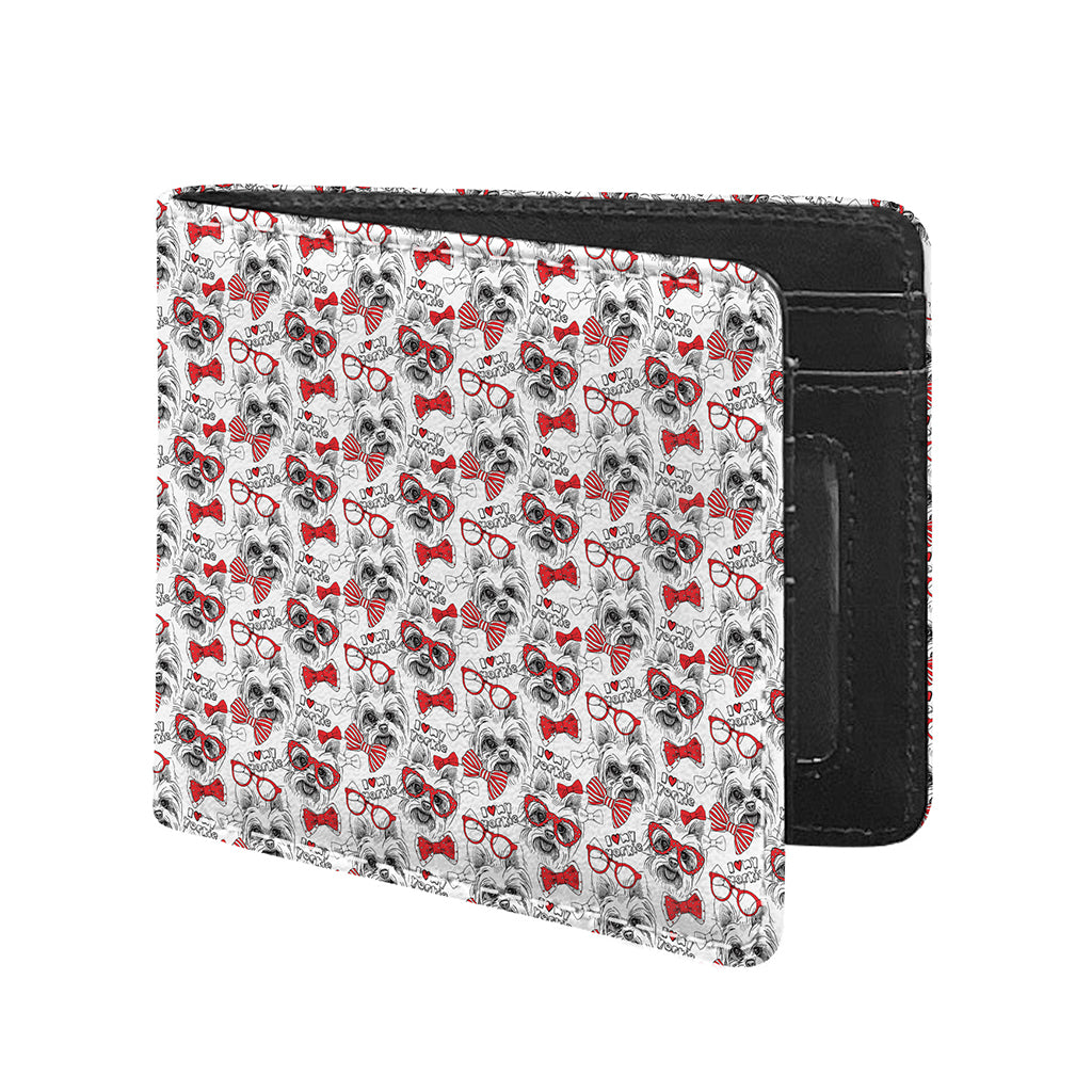 Lovely Yorkshire Terrier Pattern Print Bifold Wallet