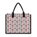 Lovely Yorkshire Terrier Pattern Print Canvas Tote Bag