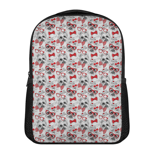 Lovely Yorkshire Terrier Pattern Print Casual Backpack