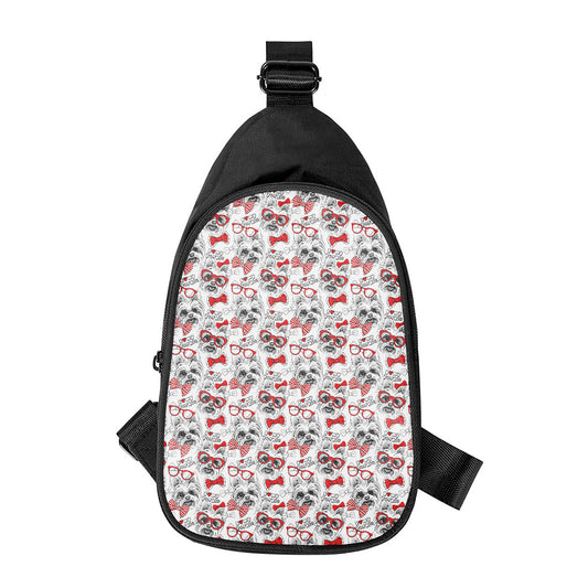 Lovely Yorkshire Terrier Pattern Print Chest Bag