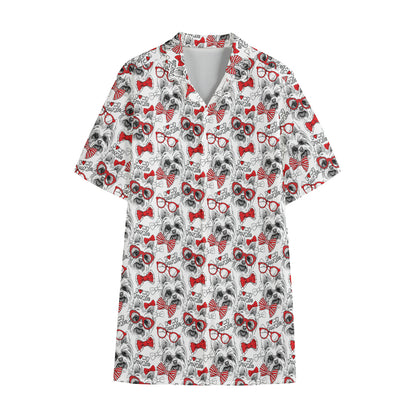 Lovely Yorkshire Terrier Pattern Print Cotton Hawaiian Shirt