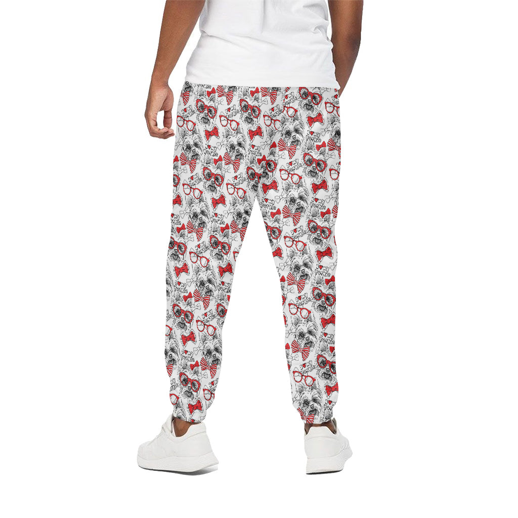 Lovely Yorkshire Terrier Pattern Print Cotton Pants