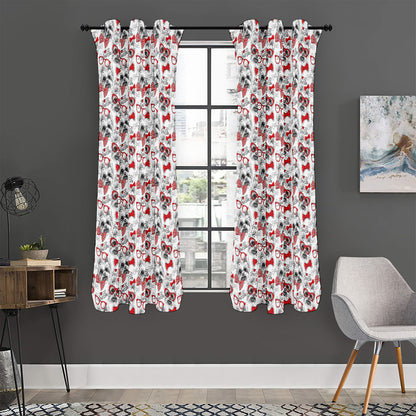 Lovely Yorkshire Terrier Pattern Print Curtain