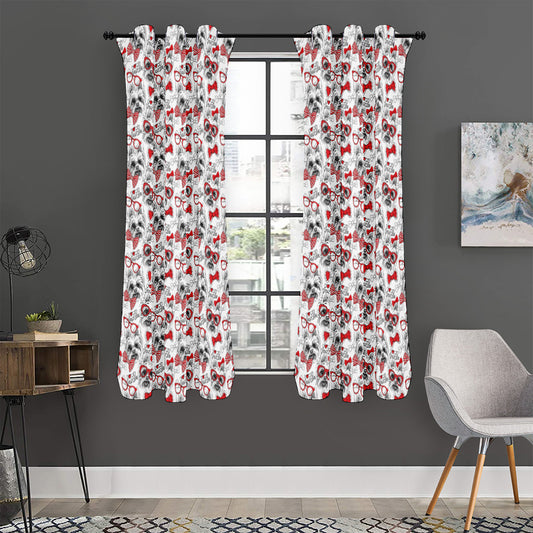 Lovely Yorkshire Terrier Pattern Print Curtain