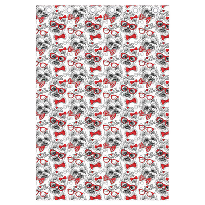 Lovely Yorkshire Terrier Pattern Print Curtain