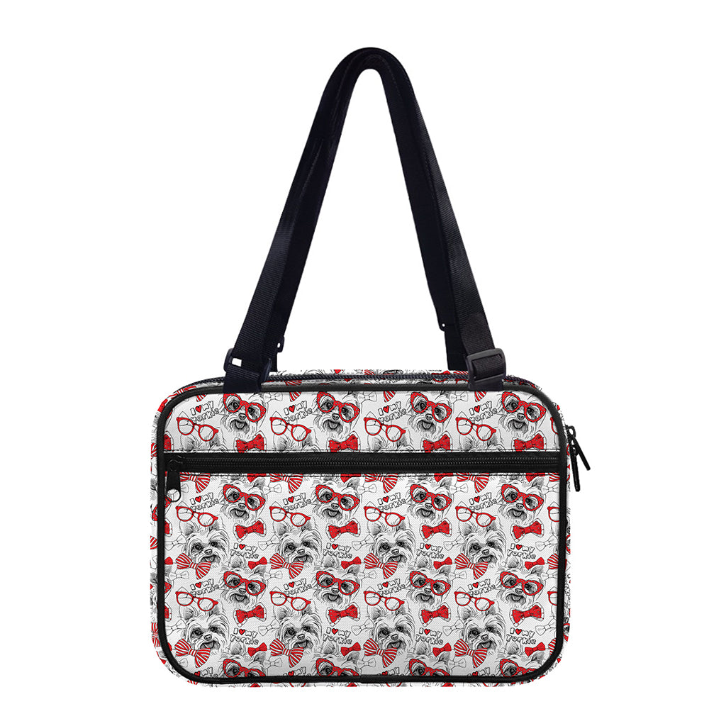 Lovely Yorkshire Terrier Pattern Print Double Strap Bible Bag