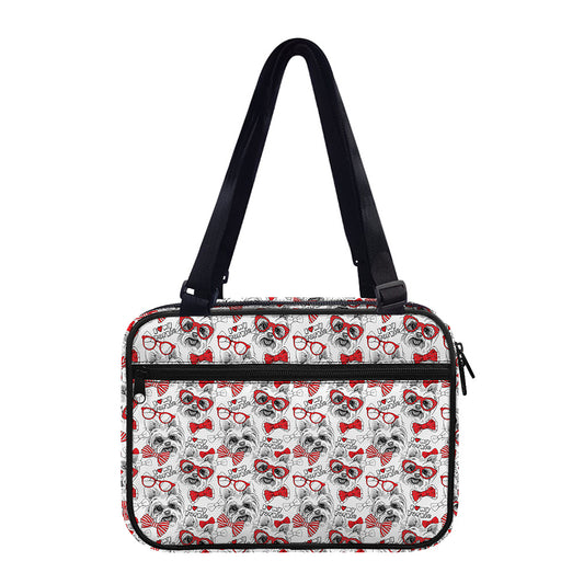 Lovely Yorkshire Terrier Pattern Print Double Strap Bible Bag
