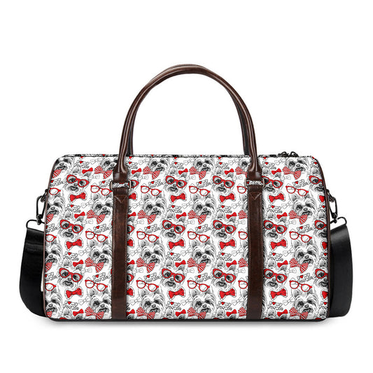 Lovely Yorkshire Terrier Pattern Print Duffle Bag