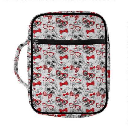 Lovely Yorkshire Terrier Pattern Print Front Pocket Bible Bag