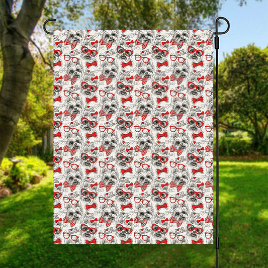 Lovely Yorkshire Terrier Pattern Print Garden Flag