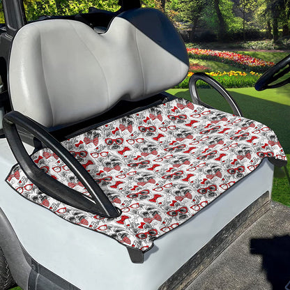 Lovely Yorkshire Terrier Pattern Print Golf Cart Seat Cover