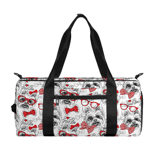 Lovely Yorkshire Terrier Pattern Print Gym Bag