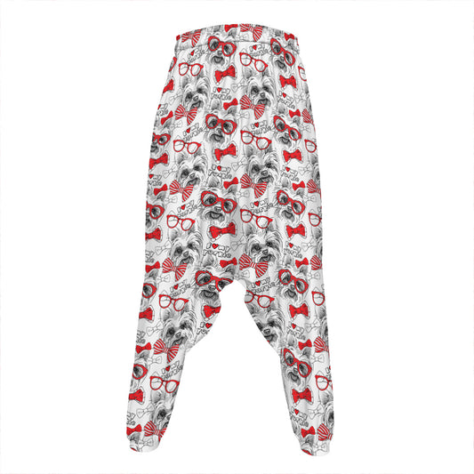 Lovely Yorkshire Terrier Pattern Print Hammer Pants