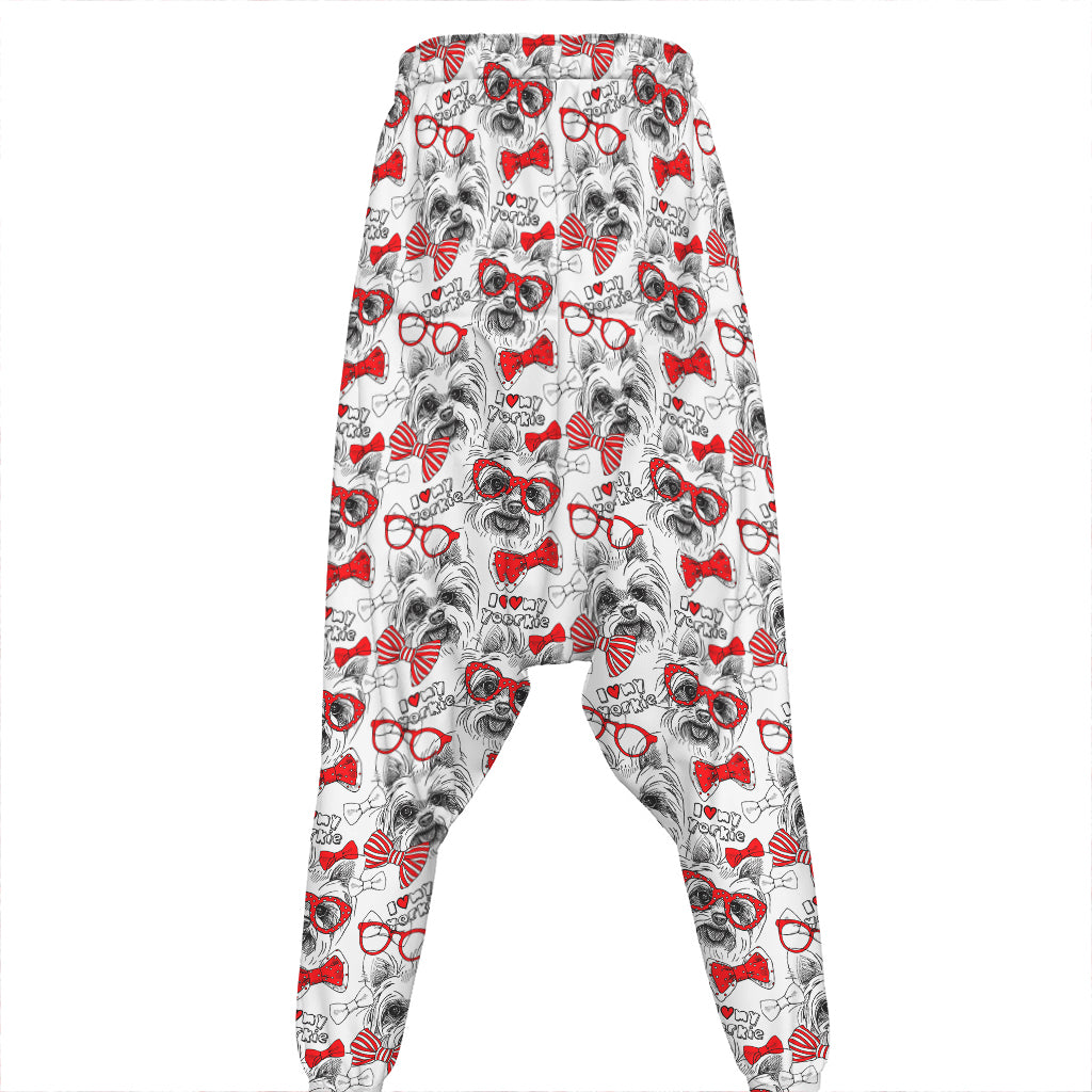Lovely Yorkshire Terrier Pattern Print Hammer Pants