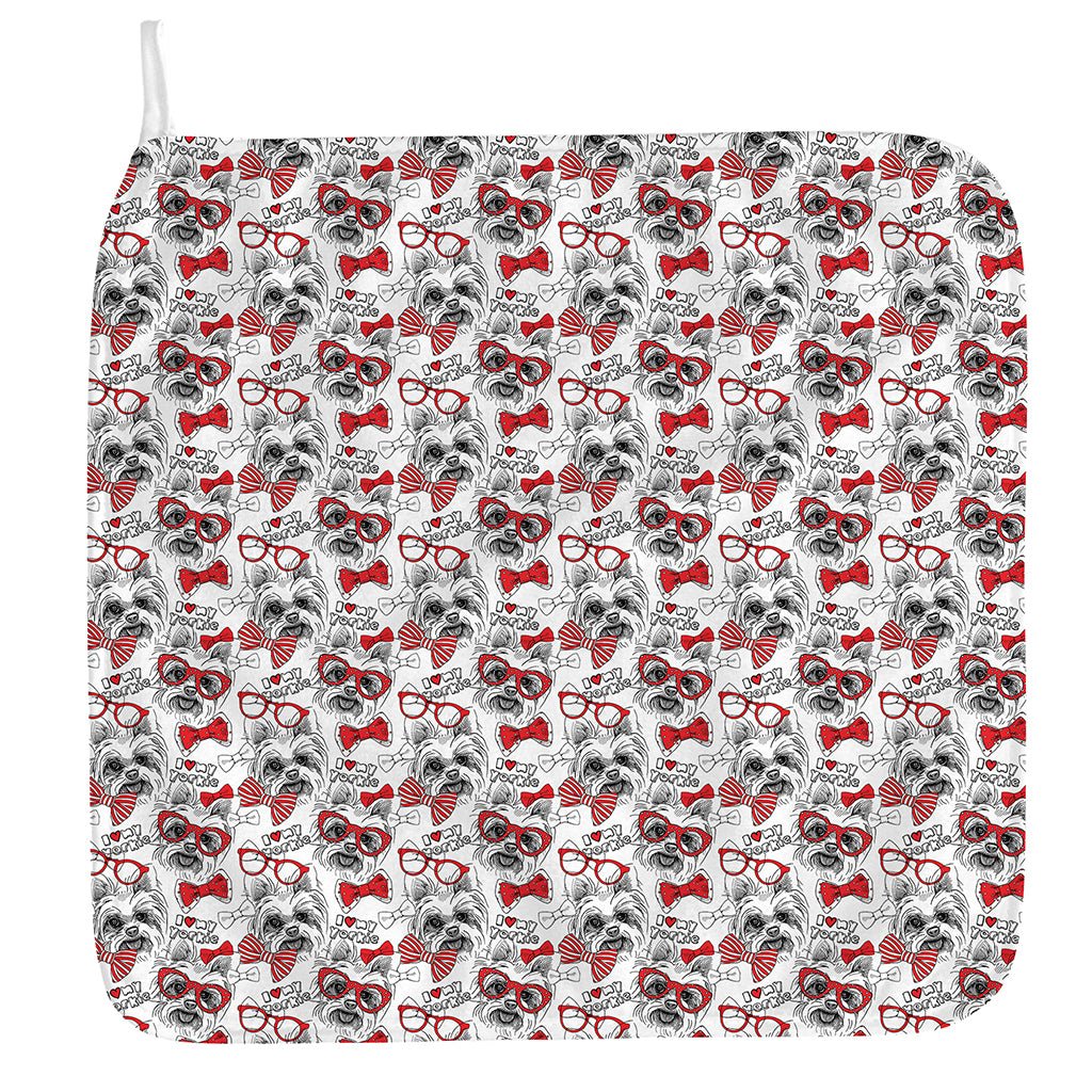 Lovely Yorkshire Terrier Pattern Print Hand Towel