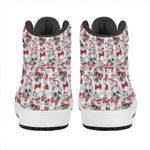 Lovely Yorkshire Terrier Pattern Print High Top Leather Sneakers