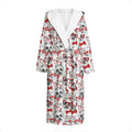 Lovely Yorkshire Terrier Pattern Print Hooded Bathrobe
