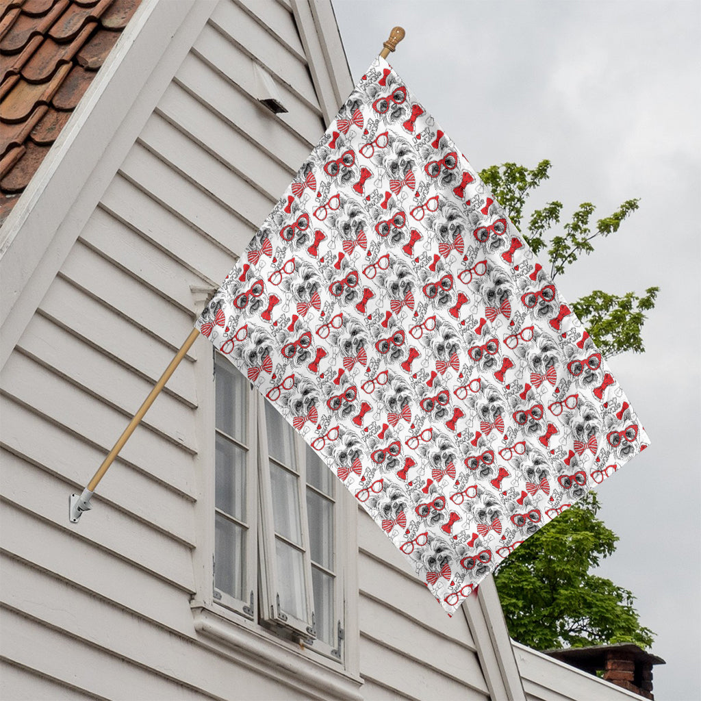 Lovely Yorkshire Terrier Pattern Print House Flag
