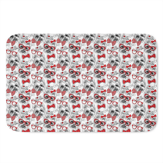 Lovely Yorkshire Terrier Pattern Print Indoor Door Mat