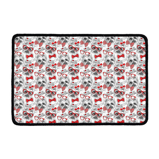 Lovely Yorkshire Terrier Pattern Print Kitchen Mat