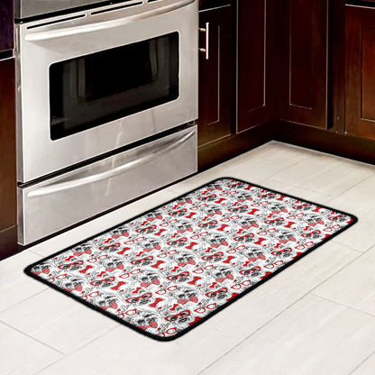 Lovely Yorkshire Terrier Pattern Print Kitchen Mat