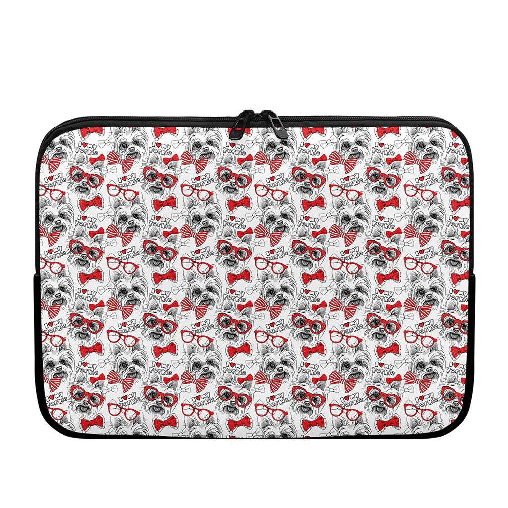Lovely Yorkshire Terrier Pattern Print Laptop Sleeve