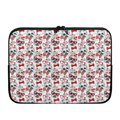 Lovely Yorkshire Terrier Pattern Print Laptop Sleeve