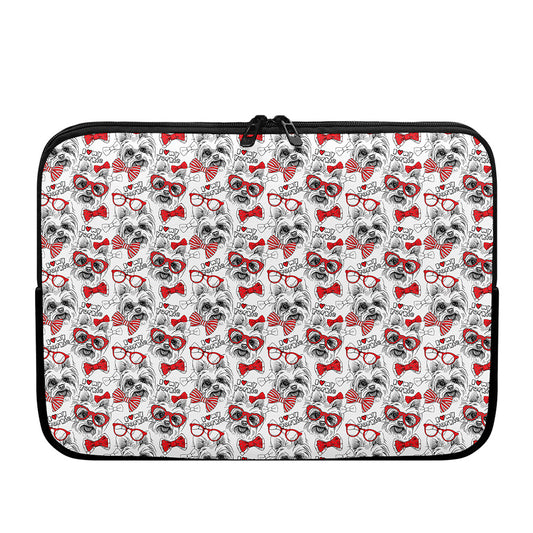 Lovely Yorkshire Terrier Pattern Print Laptop Sleeve