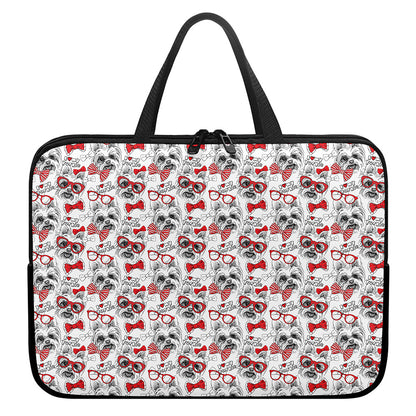 Lovely Yorkshire Terrier Pattern Print Laptop Sleeve With Handle