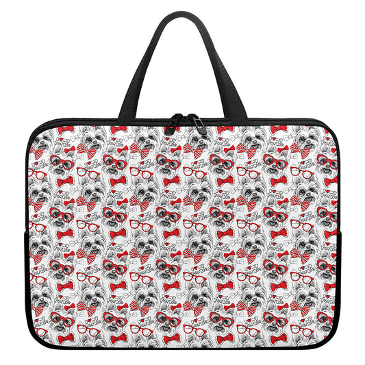 Lovely Yorkshire Terrier Pattern Print Laptop Sleeve With Handle
