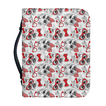Lovely Yorkshire Terrier Pattern Print Leather Bible Cover