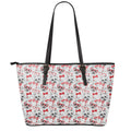Lovely Yorkshire Terrier Pattern Print Leather Tote Bag With Zipper