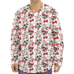 Lovely Yorkshire Terrier Pattern Print Long Sleeve Baseball Jersey