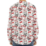 Lovely Yorkshire Terrier Pattern Print Long Sleeve Baseball Jersey