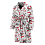 Lovely Yorkshire Terrier Pattern Print Men's Bathrobe