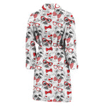 Lovely Yorkshire Terrier Pattern Print Men's Bathrobe