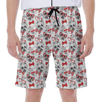 Lovely Yorkshire Terrier Pattern Print Men's Beach Shorts