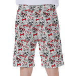 Lovely Yorkshire Terrier Pattern Print Men's Beach Shorts