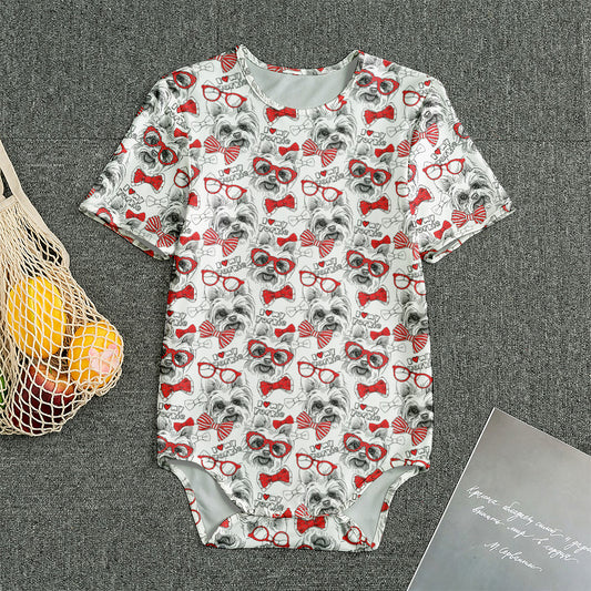 Lovely Yorkshire Terrier Pattern Print Men's Bodysuit
