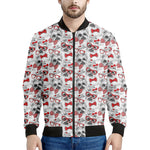 Lovely Yorkshire Terrier Pattern Print Men's Bomber Jacket
