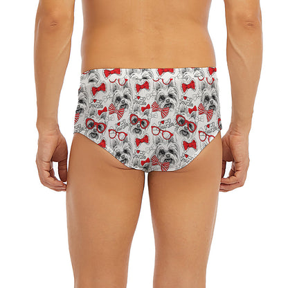 Lovely Yorkshire Terrier Pattern Print Men's Briefs