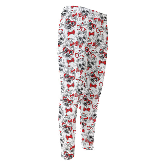 Lovely Yorkshire Terrier Pattern Print Men's Compression Pants