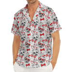 Lovely Yorkshire Terrier Pattern Print Men's Deep V-Neck Shirt