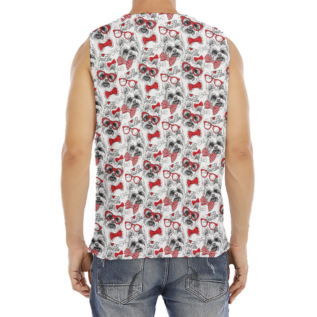Lovely Yorkshire Terrier Pattern Print Men's Fitness Tank Top